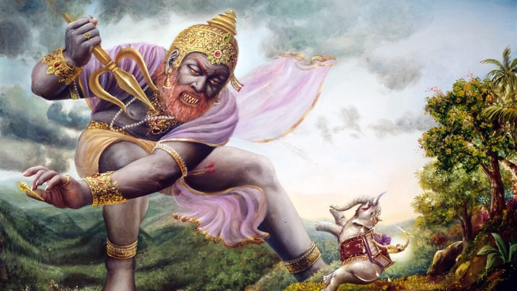 Indra slaying the demon Vrtra